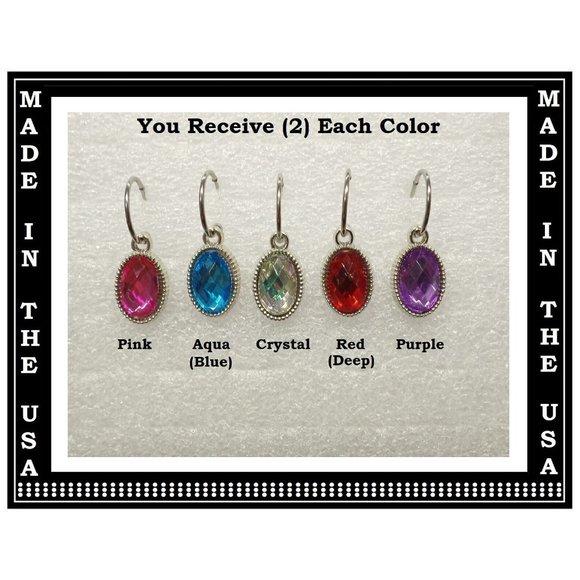 Oval Acrylic Stylish Interchangeable Earrings Charms 5 Pairs In 1 Set-BRAND NEW - Picture 2 of 5